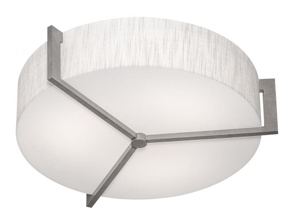 Apex 14'' LED Ceiling - Weathered Grey Finish - Jute Shade