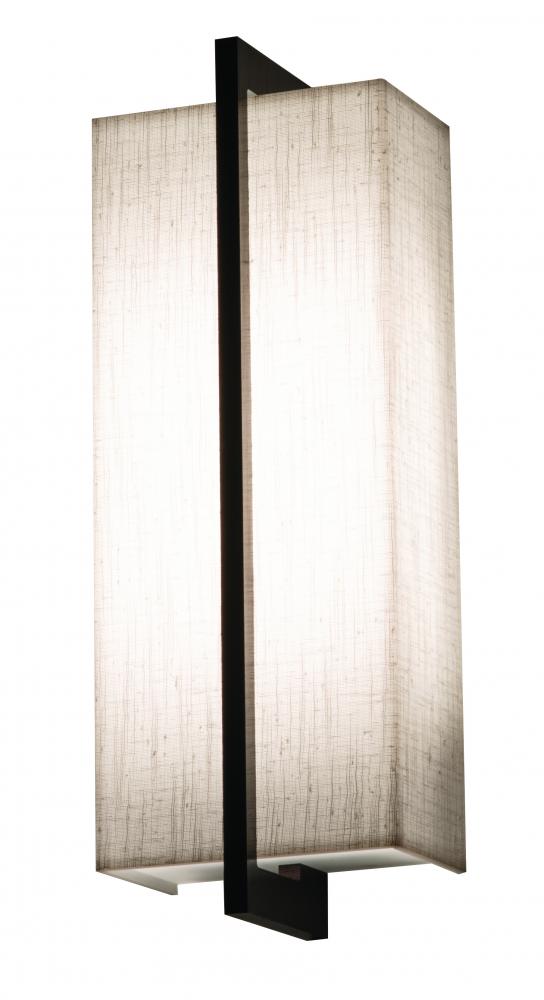 Apex LED Sconce - Espresso Finish - Linen White Shade