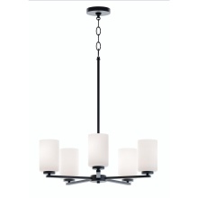 AFX Lighting, Inc. LEOP24MBBK - Leo 5 Light Med Base Chandelier, 120V, BK