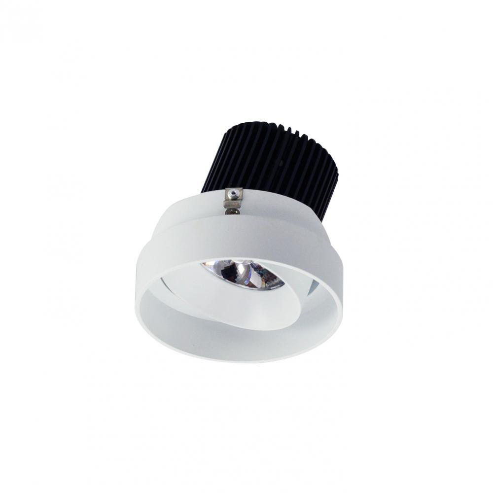 4" Iolite LED Round Trimless Adjustable, 10-Degree Optic, 850lm / 12W, 2700K, Matte Powder White