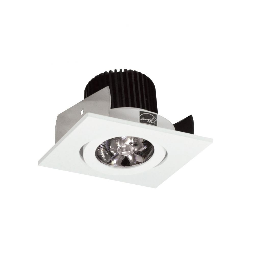 2" Iolite LED Square Adjustable Gimbal, 10-Degree Optic, 850lm / 12W, 2700K, Matte Powder White