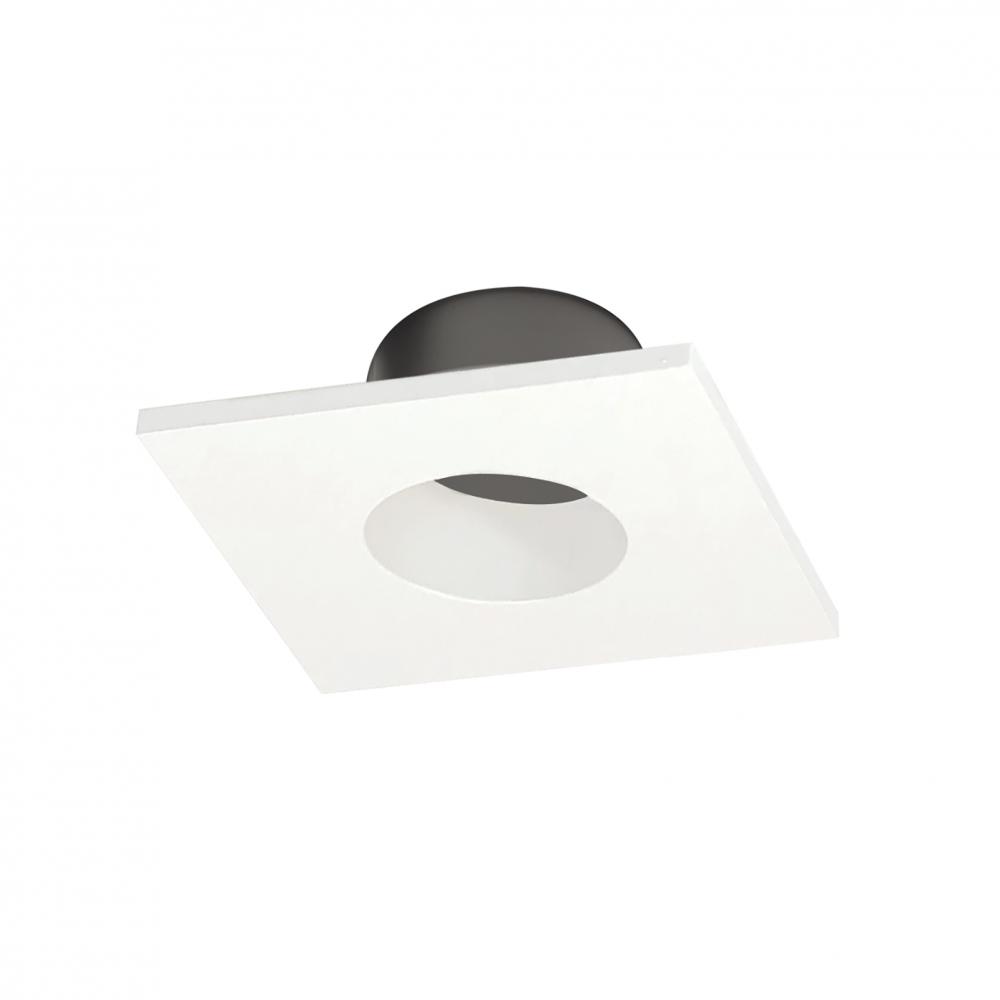 1" Iolite Can-less Square Downlight Trim, White finish