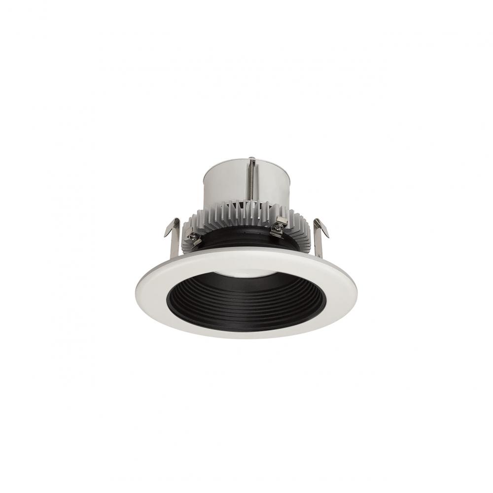 4" Cobalt Click Round Retrofit Baffle, 750lm / 10W, 3000K, Black Baffle / White Flange, 120-277V