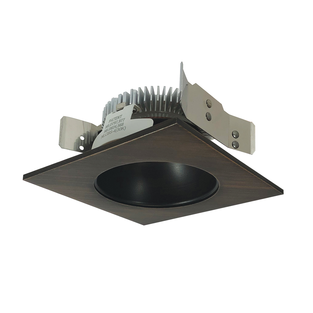 4" Cobalt Shallow High Lumen LED Trim, Square/Round Reflector, 850lm, 4000K, Bronze