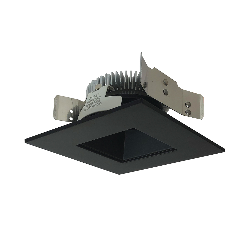 4" Cobalt Shallow High Lumen LED Trim, Square/Square Regress, 1250lm, 2700K, Black