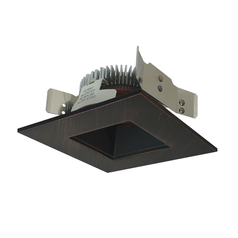 4" Cobalt Shallow High Lumen LED Trim, Square/Square Regress, 1250lm, 3500K, Bronze