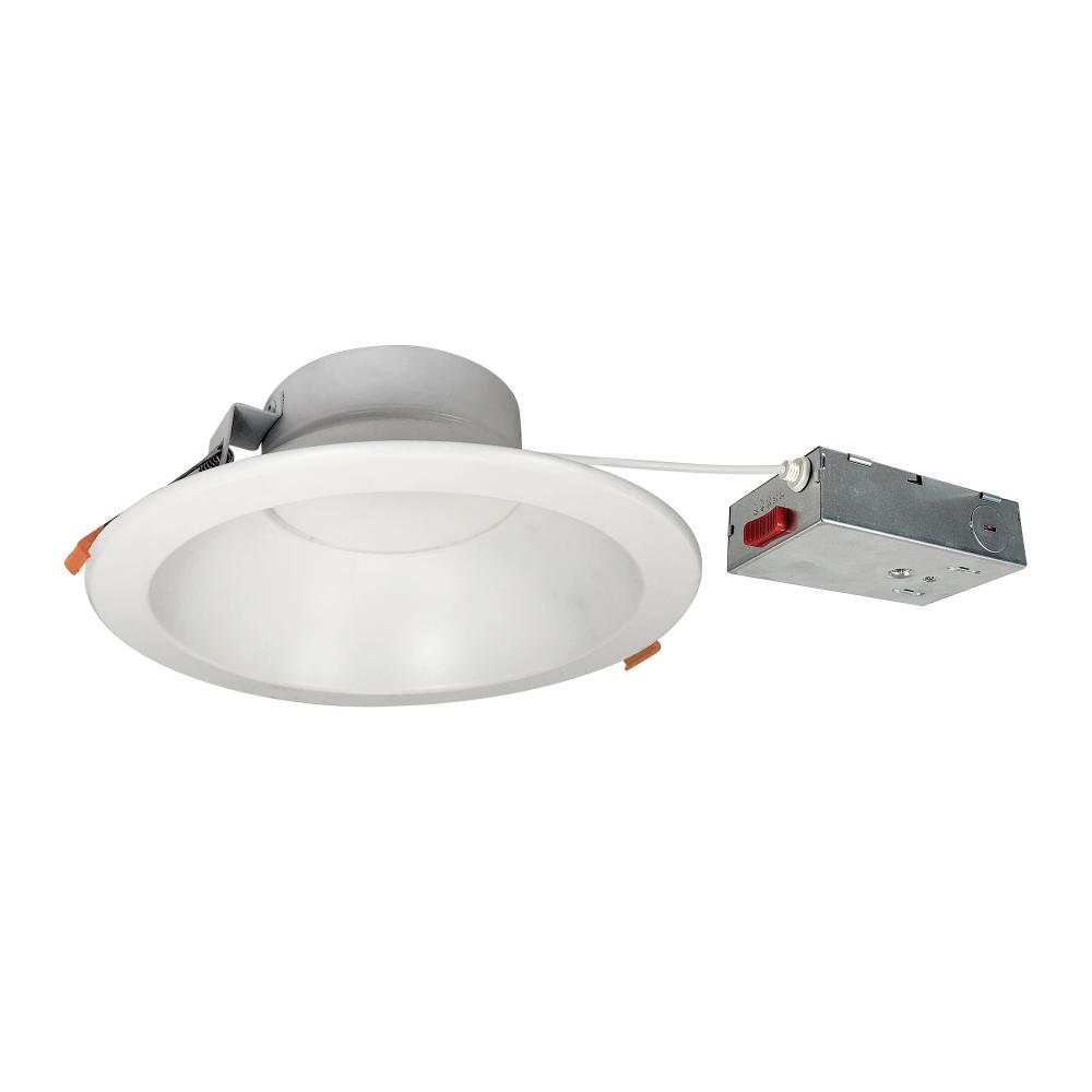 8" Theia LED Downlight with Selectable CCT, 120-277V 0-10V, Matte Powder White Finish