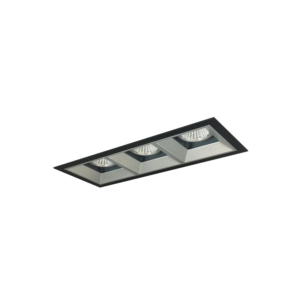Iolite MLS 3-Head Trim Kit, Black Flange, Comfort Dim, 800lm, Haze Fixed Downlt. Trims