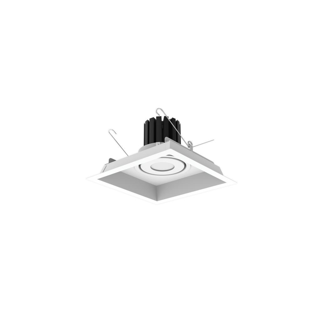 One-Head Flanged LED Multiple Lighting Trim, 900lm per Head w/ Flood Optic, 3000K, Regressed White