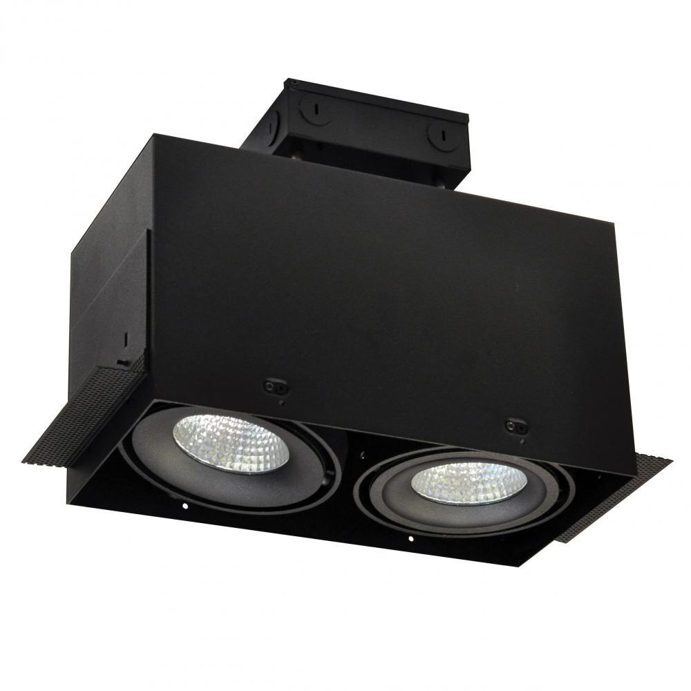 LED Trimless 2-Head MLS Housing, 30W / 2100lm per Head, 2700K, 32-Degrees Flood, Black, 120-277V