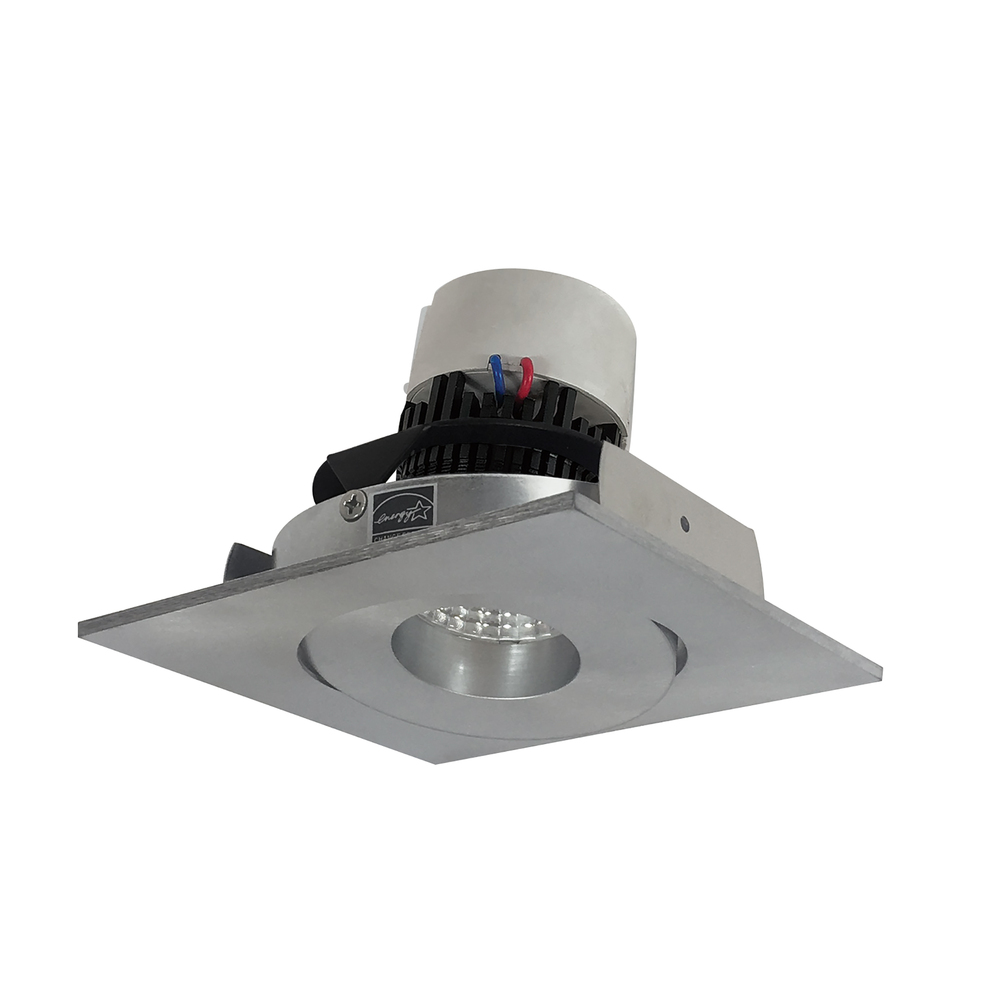4" Pearl LED Square Adjustable Gimbal Retrofit, 1000lm / 12W, 3500K, Natural Metal Finish