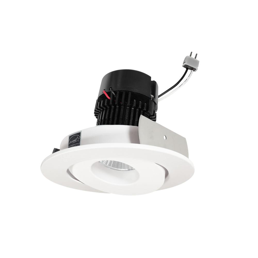 4" Pearl Low Voltage LED Round Adjustable Gimbal Retrofit, 1050lm / 11W, 3500K, White Finish