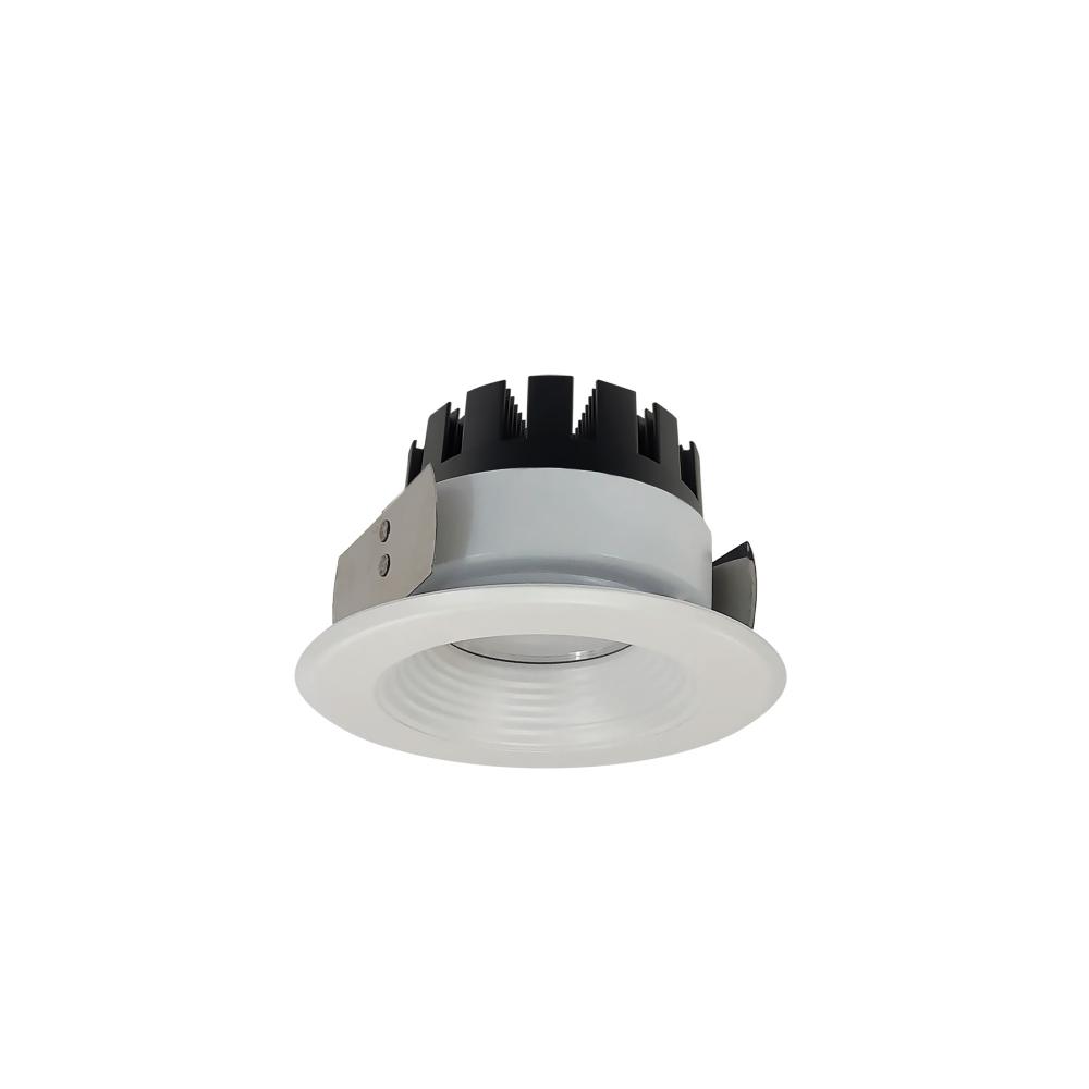 4" Marquise III Round Baffle, 1500lm, 3000K, Flood Optic, Matte Powder White Baffle/Matte Powder