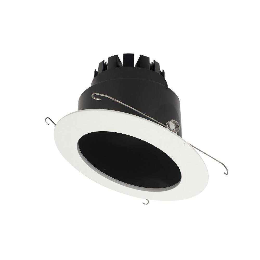 6" Marquise III Round Slope Reflector, 1200lm, 3000K, Flood Optic, Black Reflector/White Flange