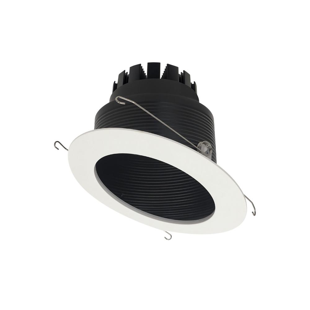 6" Marquise III Round Slope Baffle, 1200lm, 4000K, Flood Optic, Black Baffle/White Flange