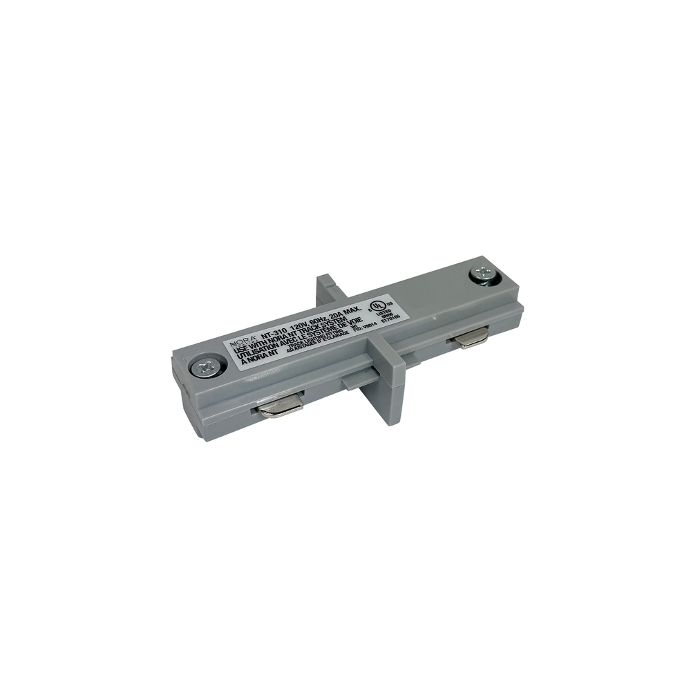 Straight Connector, 2 Circuit Track, Silver