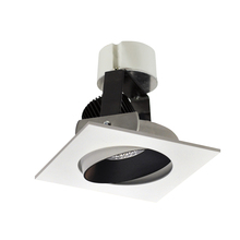 Nora NIR-4SC50XBW - 4" Iolite LED Square Adjustable Cone Retrofit, 800lm / 14W, 5000K, Black Reflector / White