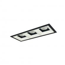 Nora NMIOT-13-B-FFF-CDX-10-BMPW - Iolite MLS 3-Head Trim Kit, Black Flange, Comfort Dim, 800lm, Black/MPW Fixed Downlt. Trims