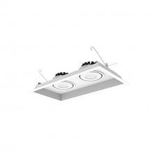 Nora NMRT3-2RL330FWW - Two-Head Flanged LED Multiple Lighting Trim, 2500lm per Head w/ Flood Optic, 3000K, Regressed White