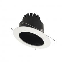 Nora NRM3-6S1L227FB - 6" Marquise III Round Slope Reflector, 1200lm, 2700K, Flood Optic, Black Reflector/White Flange