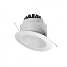 Nora NRM3-6S2L130FW - 6" Marquise III Round Slope Baffle, 900lm, 3000K, Flood Optic, White Baffle/White Flange