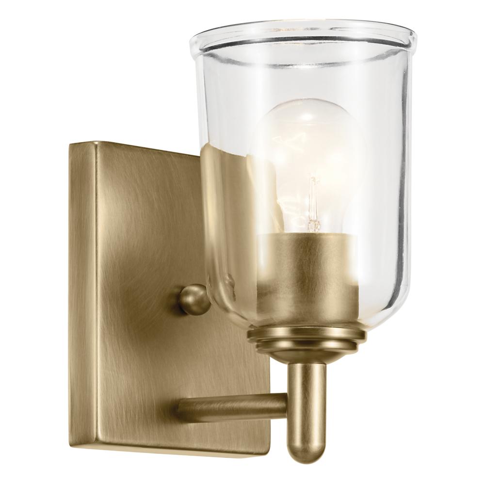 Shailene 5" 1-Light Wall Sconce with Clear Glass in Natural Brass