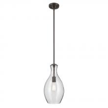 Kichler 42047OZCS - Everly 17.75" 1-Light Bell Pendant with Clear Seeded Glass in Olde Bronze