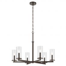 Kichler 44013OZ - Crosby 21.75" 6-Light Chandelier with Clear Glass in Olde Bronze