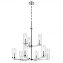 Kichler 44014CH - Crosby 32.5" 9-Light 2-Tier Chandelier with Clear Glass in Chrome