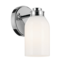 Kichler 55200CH - Shae 8.25" 1-Light Wall Sconce with White Opal Glass in Chrome