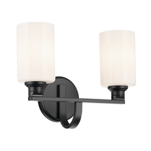 Kichler 55225BK - Gioe 14.25" 2-Light Vanity Light with Opal Glass in Black