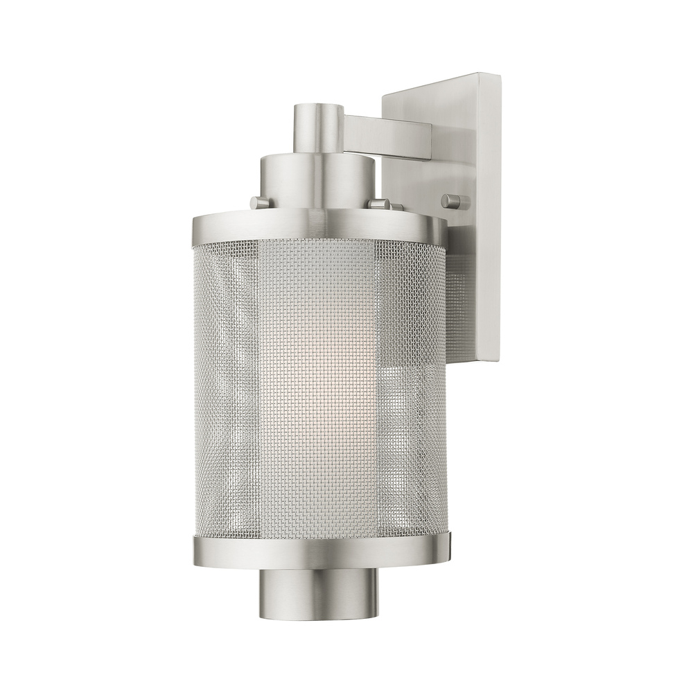 1 Lt Brushed Nickel Wall Lantern