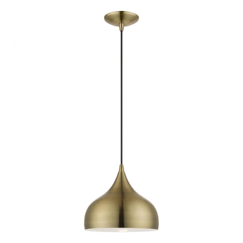 1 Light Antique Brass Pendant