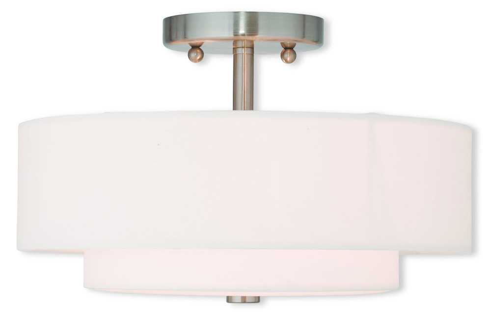 2 Light Brushed Nickel Ceiling Mount