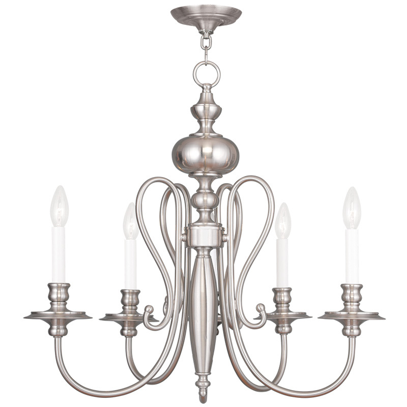 5 Light Brushed Nickel Chandelier