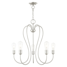 Livex Lighting 41365-91 - 5 Lt Brushed Nickel Chandelier