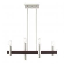 Livex Lighting 46864-91 - 4 Lt Brushed Nickel & Bronze Linear Chandelier