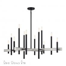 Livex Lighting 49349-04 - 12 Light Black Extra Large Foyer Chandelier with Brushed Nickel Accents