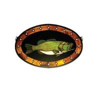 Meyda Green 23970 - 22"W X 14"H Bass Plaque Stained Glass Window