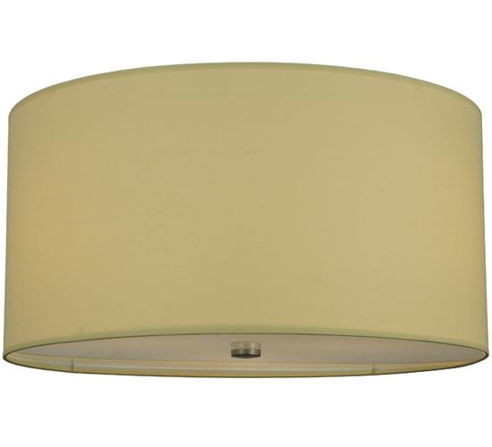 24"W Cilindro Beige Textrene Flushmount