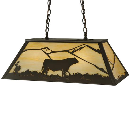 33" Long Steer Oblong Pendant