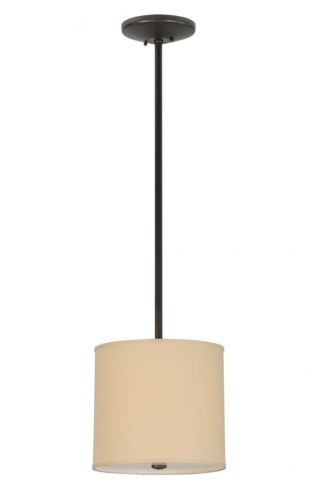 12"W Cilindro Beige Textrene Pendant