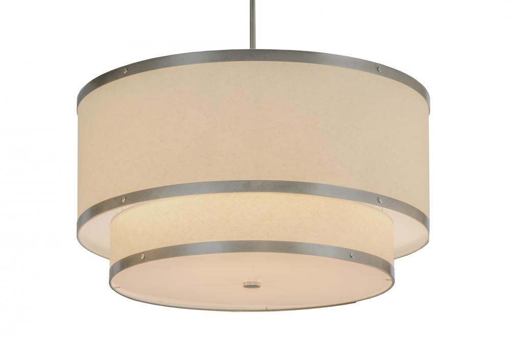 30"W Cilindro Eggshell 2 Tier Textrene Pendant