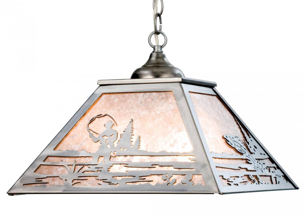 16"Sq Fly Fishing Creek Pendant