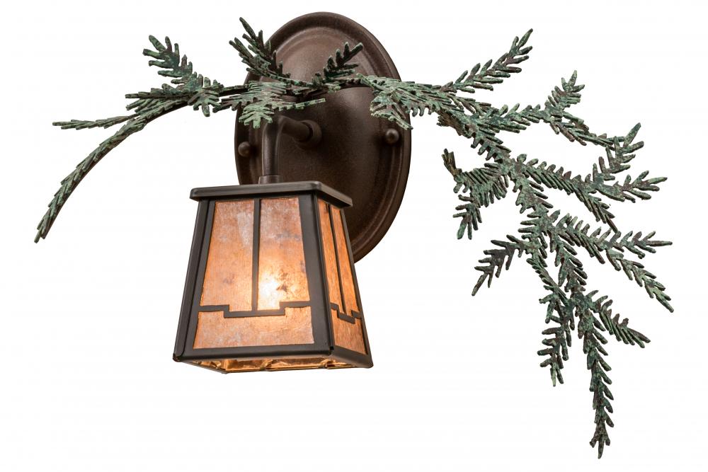 16" Wide Pine Branch Valley View Right Wall Sconce