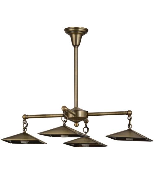 25" Wide Antique Brass 4 Light Chandelier Hardware