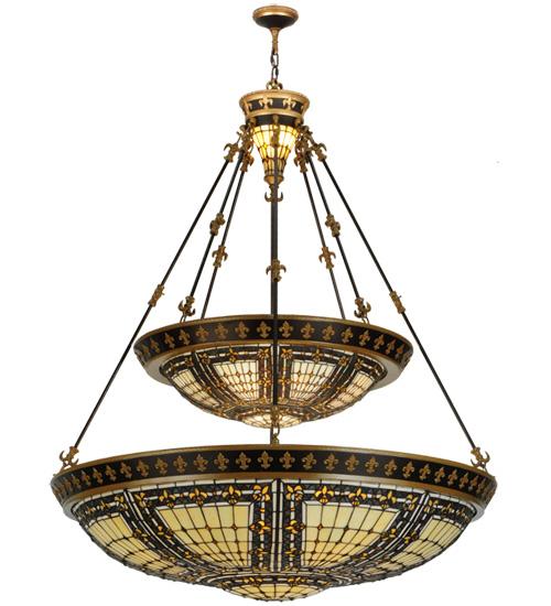 45"W Fleur-de-lis 2 Tier Inverted Pendant