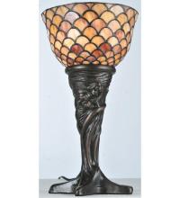 Meyda Blue 108935 - 14"H Tiffany Fishscale Mini Lamp