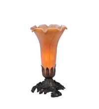 Meyda Blue 11244 - 8" High Amber Pond Lily Victorian Mini Lamp