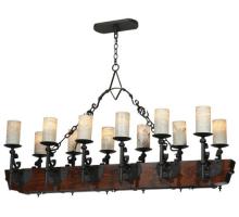 Meyda Blue 127483 - 60"L Tudor Jadestone LED Oblong Chandelier